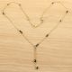 Natural Pyrite beaded necklace, Y Shape necklace for women, Brass with 22k gold plated jewelry